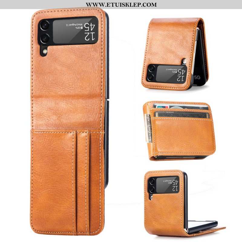 Etui do Samsung Galaxy Z Flip 3 5G Portfel Etui Folio Stylowy Skórzany Portfel